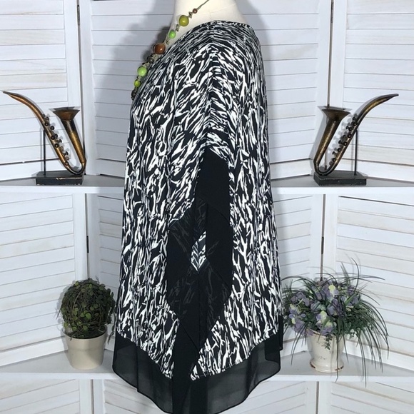 Pure Energy Kaftan Tunic Zebra Print Black White 2X 3X - Picture 4 of 11
